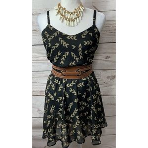 NWOT Black Poppy Black With Arrows Dress